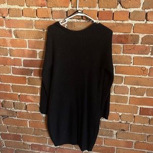 Black sweater dress from Lulus.